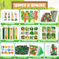 BenLouis 120Pcs Jungle Safari Party Favors Zoo Animals Sticker Stampers Slap Bracelets School Stationery Set Bulk Classroom Prizes for Kids Wild One