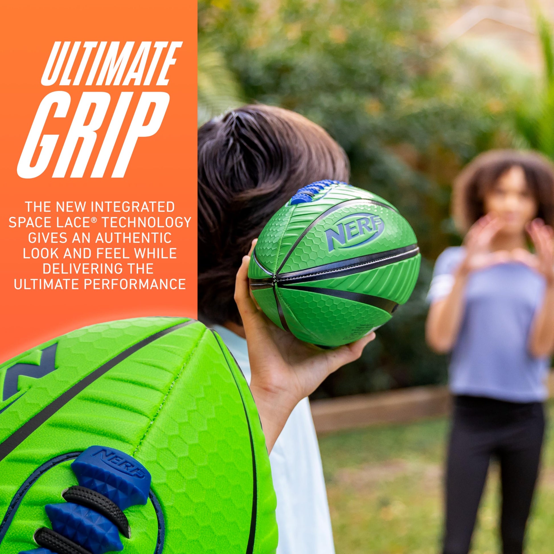 Franklin Sports NERF Spiral Grip Spacelace Football - Junior