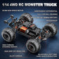 Womaqu RC Cars 1:14 4WD Off-Road RC Monster Truck High Speed 40 km/h, 4x4 Remote Control Car with 2 Rechargeable 1300mAh Batteries and 2 Sets of Tires