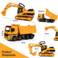 Toy To Enjoy Construction Toys - Excavator & Dump Truck Toy for Kids (Set of 2) - Moveable Claw & Lifting Back - Garbage Truck & Bulldozer Digger