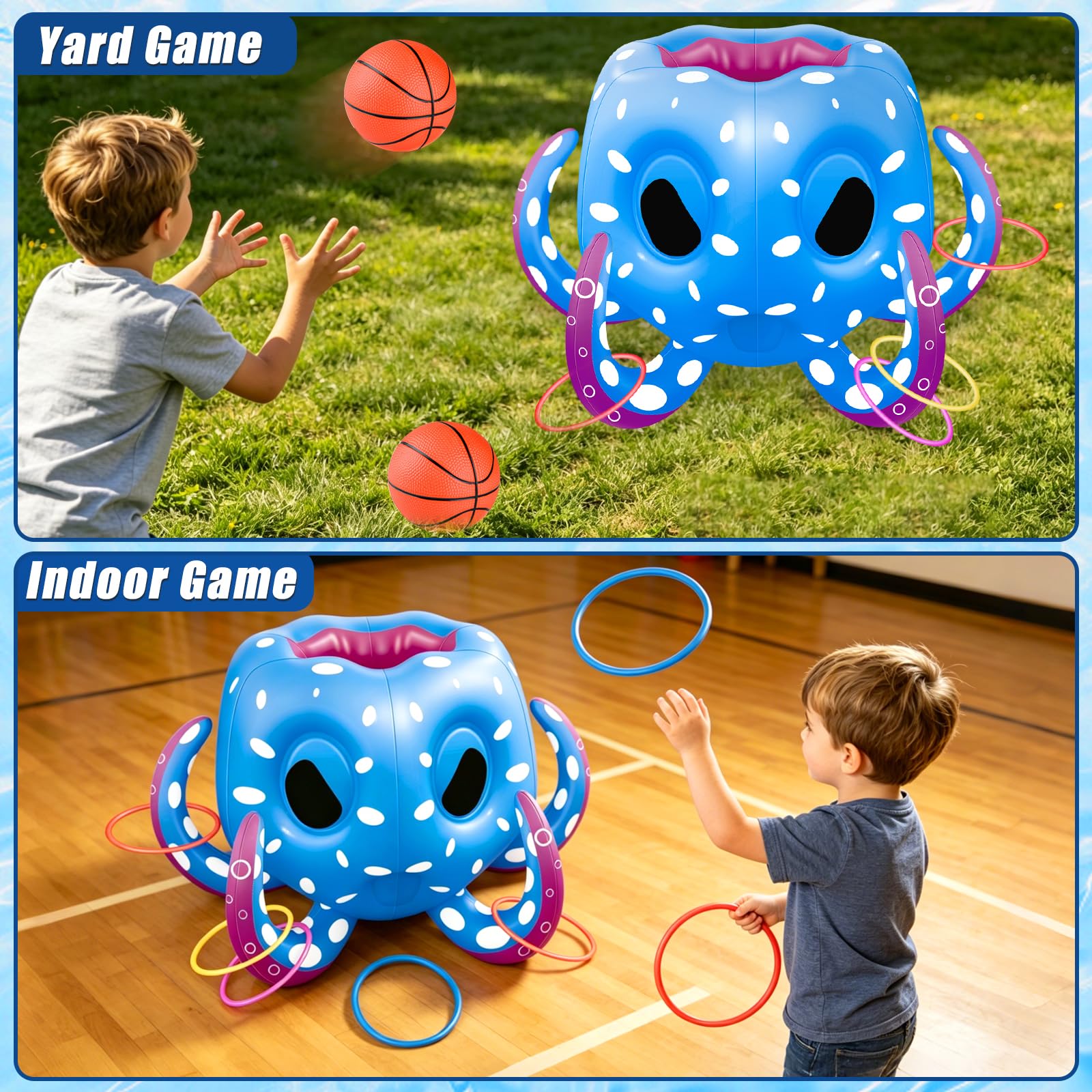 Octopus Pool Toys for Kids Ages 4-8 8-12, 2-in-1 Swimming Pool Water Toys