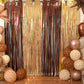 Espresso Martini Decorations, 2 Pack Tini Bit Older Birthday Party Photo Booth Prop, Brown Gold Fringe Curtains Photo Streamers Backdrop for Love Is