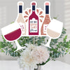 Big Dot of Happiness But First, Wine Tasting Party Centerpiece Sticks - Table Toppers - Set of 15