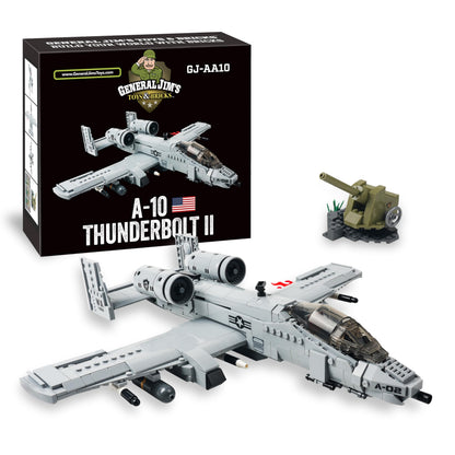 General Jim's A-10 Thunderbolt II Warthog Fighter Jet Building Blocks Set 931 Pieces Cold War Attack Aircraft Model Plane with Opening Cockpit