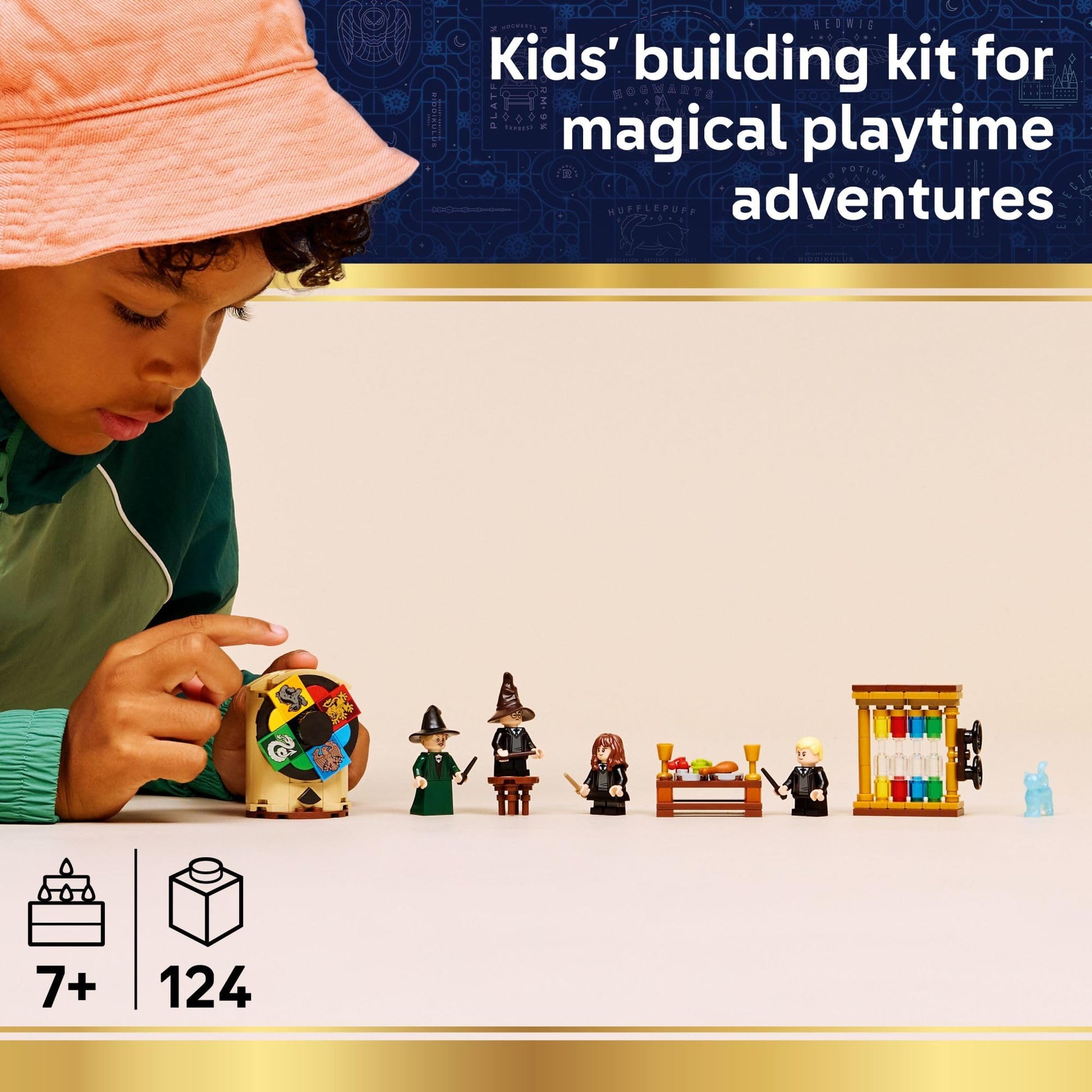LEGO Harry Potter Hogwarts Castle: Sorting Hat Ceremony Building Toy for Boys, Girls - Pretend Play Set for Kids, Ages 7+ - W/4 Minifigures & Cat