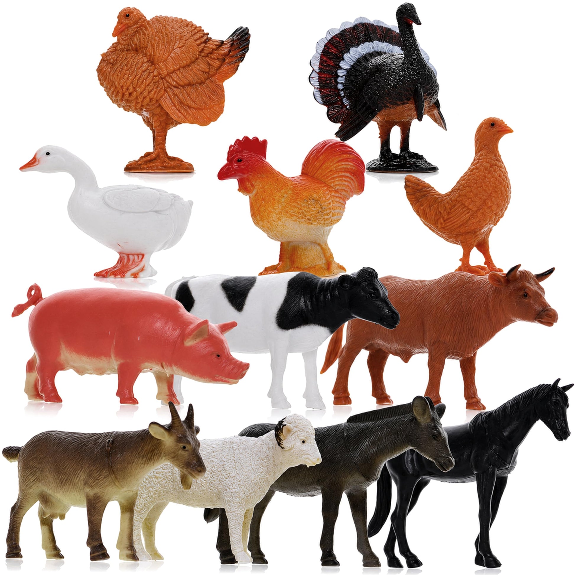 GiftExpress 12pc Large Farm Animal Toy Figures