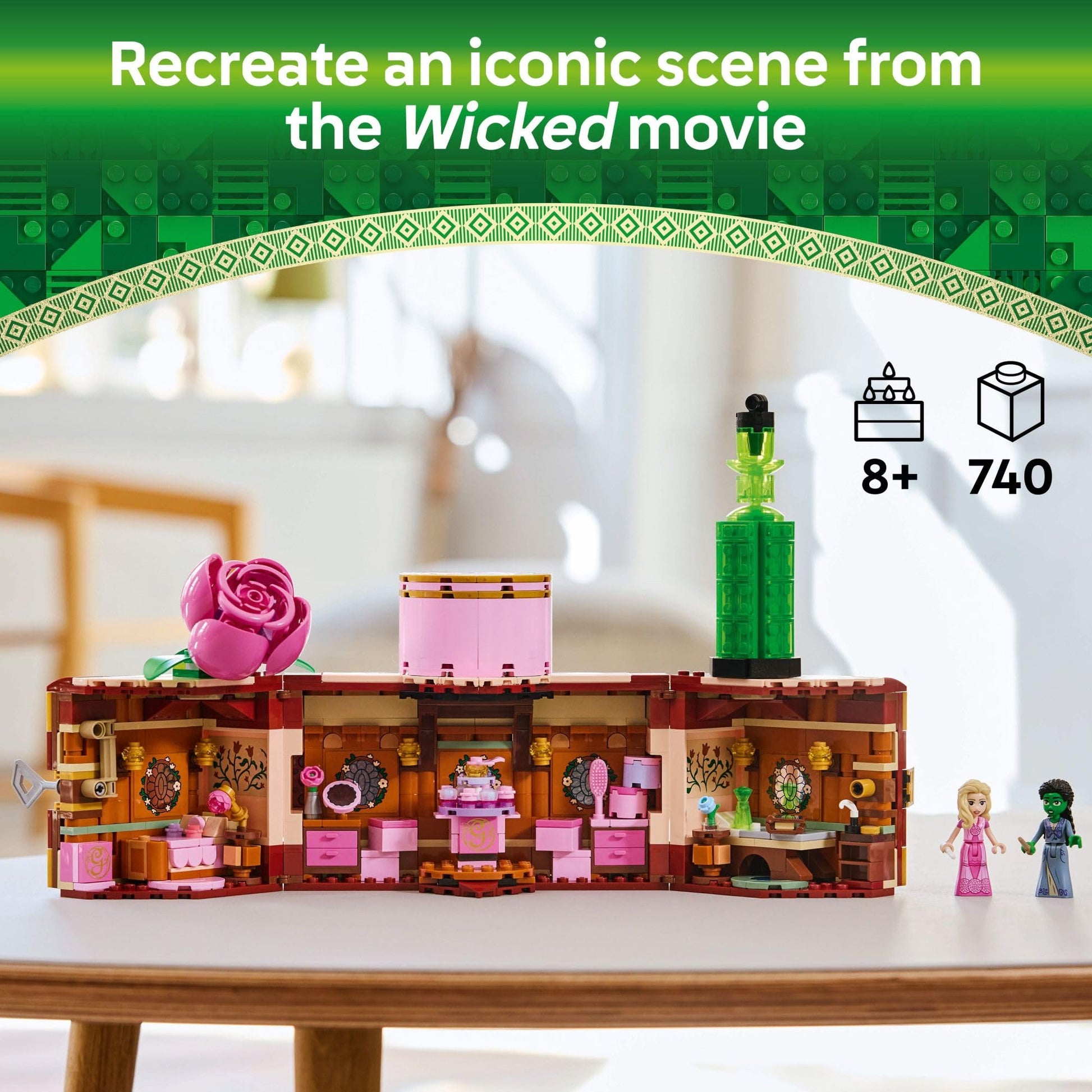 LEGO Wicked Glinda & Elphaba's Dormitory Building Toys - Wicked Toys for Girls & Boys, Age 8+ - Birthday Gift Idea - Buildable Doll House for Kids -