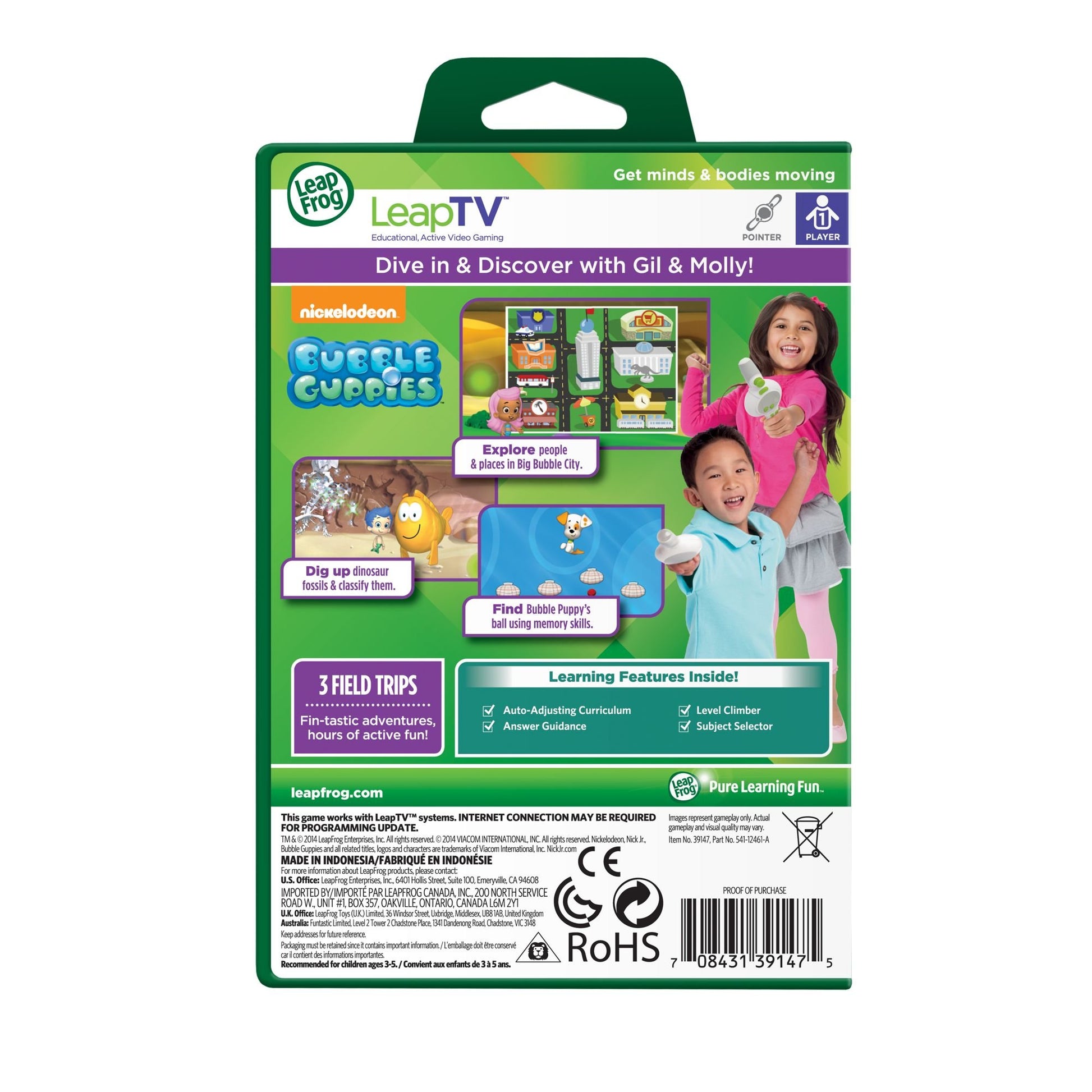 LeapFrog LeapTV Nickelodeon Bubble Guppies Educational, Active Video Game