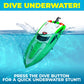 Force1 Velocity Green Fast RC Boat- Remote Control Boats for Adults and Kids, Underwater Speed Racing Mini RC Toy for Pools and Lakes, 2.4GHZ