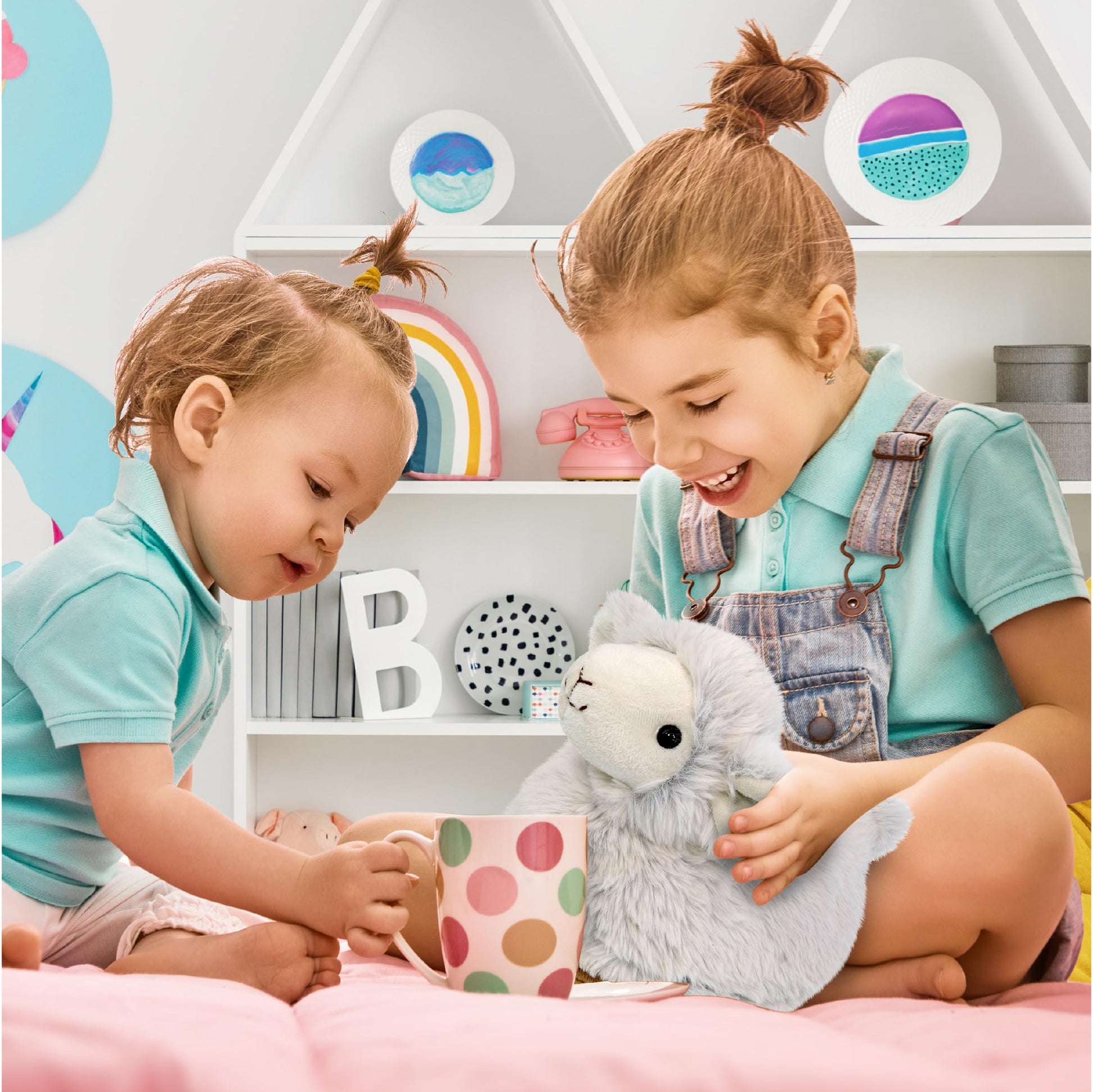 DolliBu White Sheep Stuffed Animal - Super Soft Stuffed Sheep Plush Toy for Girls and Boys, Cute and Cuddly Toy Sheep, Realistic Farm Stuffed Animal