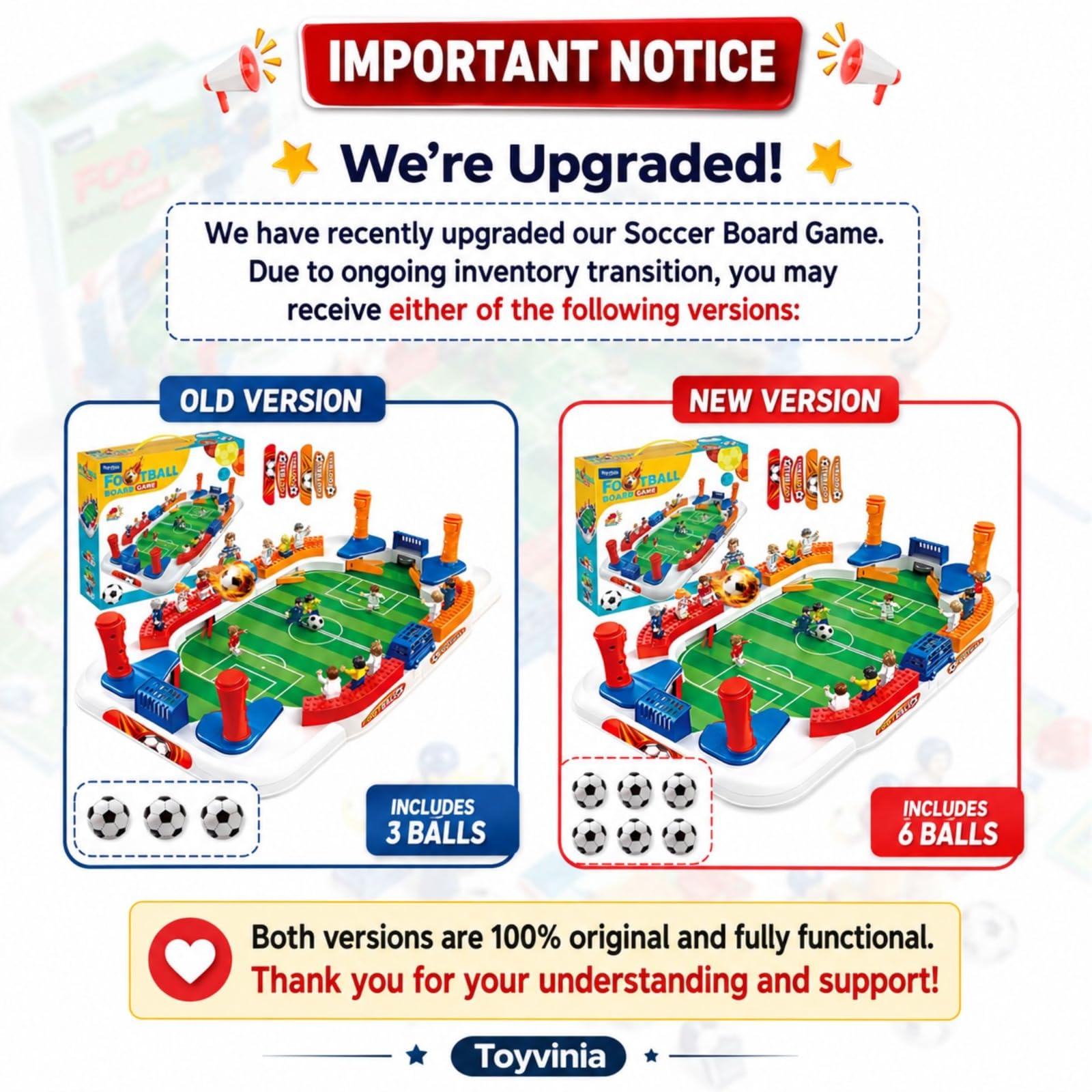 TOYVINIA Mini Foosball Soccer Board Game for Kids Indoor Family Fun Toy