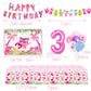 Pink Three Dino Rex Birthday Party Decorations Dinosaur 3rd Birthday Décorations Three inspired Rex Birthday Party Supplies include balloon backdrop