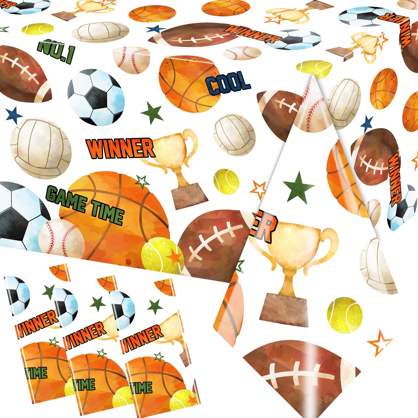 Pymurod Sports Birthday Party Decorations-3pcs Sports Table Cloths Soccer Basketball Table Cover Baseball Football Tablecloth for Boys All Star Sports