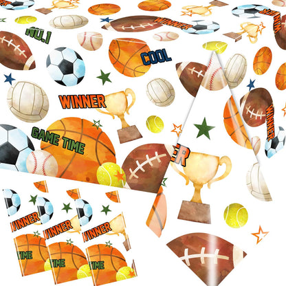Pymurod Sports Birthday Party Decorations-3pcs Sports Table Cloths Soccer Basketball Table Cover Baseball Football Tablecloth for Boys All Star Sports