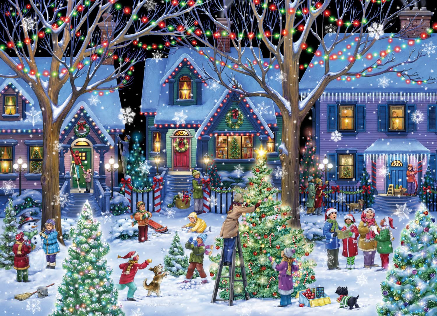 Advent Calendar Jigsaw Puzzle 1000 Pieces - Christmas Cheer by Vermont Christmas Company - Count Down to Christmas Jigsaw Puzzle - Use Year After Year