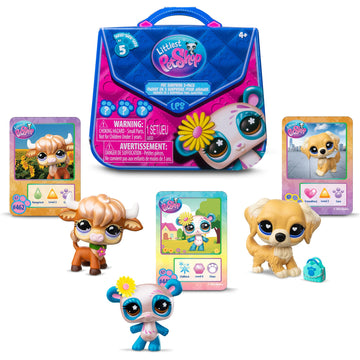Littlest Pet Shop - Pet Surprise Three Pack - Series 5 - Gen 7 Authentic LPS Bobble Head Toy Figure, Collectible Toy Animal, Ages 4+