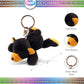 Puzzled Black Bear Stuffed Animal Keychain Plush Charm for Bag - 4 Inches