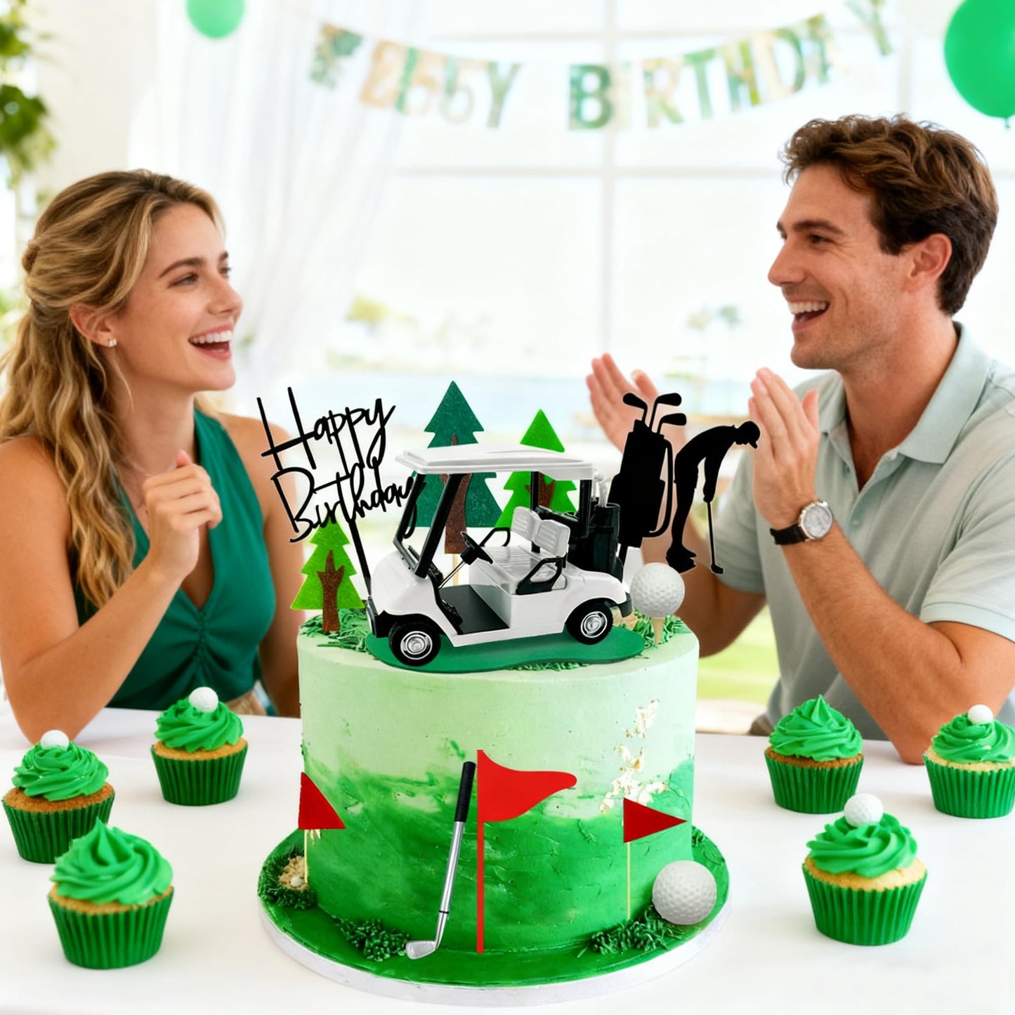 2026 New Golf Cake Decorations Golf Cart Cake Topper Decorations Golf Themed Supplies Mini Cart for Theme Party Supplies