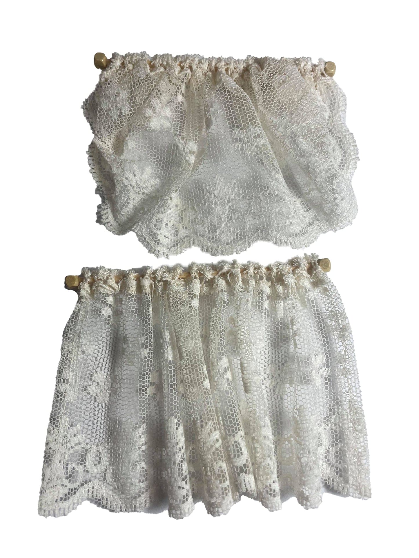 Dollhouse Miniature Ecru Lace Curtains by Barbara O039;Brien
