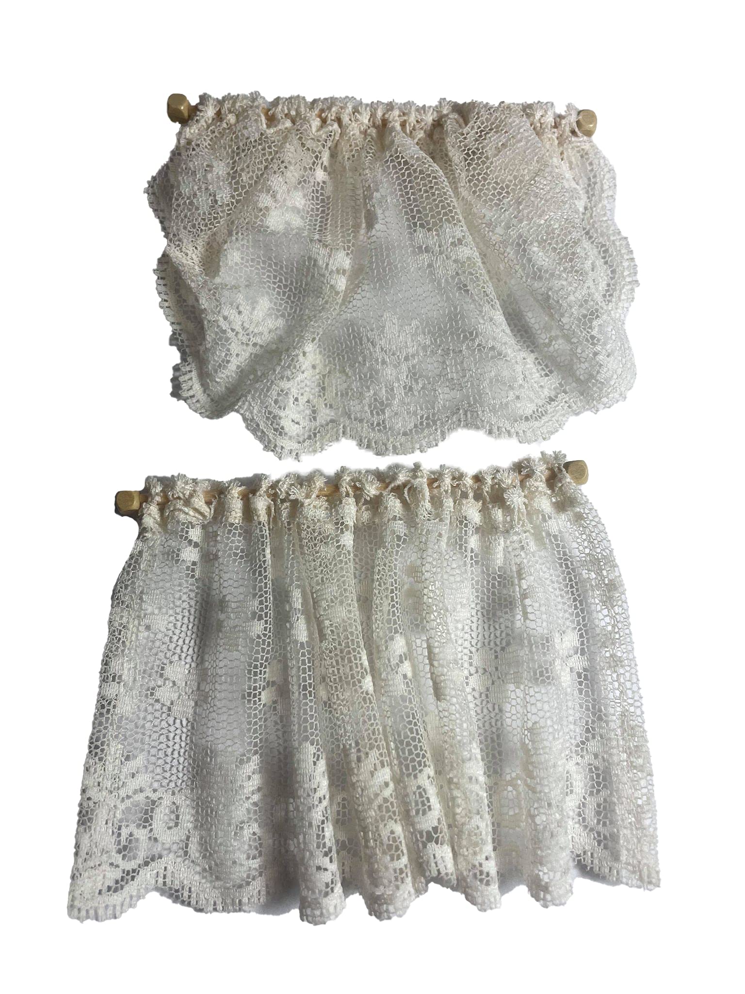 Dollhouse Miniature Ecru Lace Curtains by Barbara O039;Brien