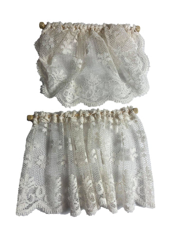 Dollhouse Miniature Ecru Lace Curtains by Barbara O039;Brien