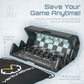 VENTUREBOARD 6 Inches Magnetic Unique Chess Set Board Game - 2 Extra Queens - Folding Board, Portable Travel Chess Board Game Pieces - Black/Grey