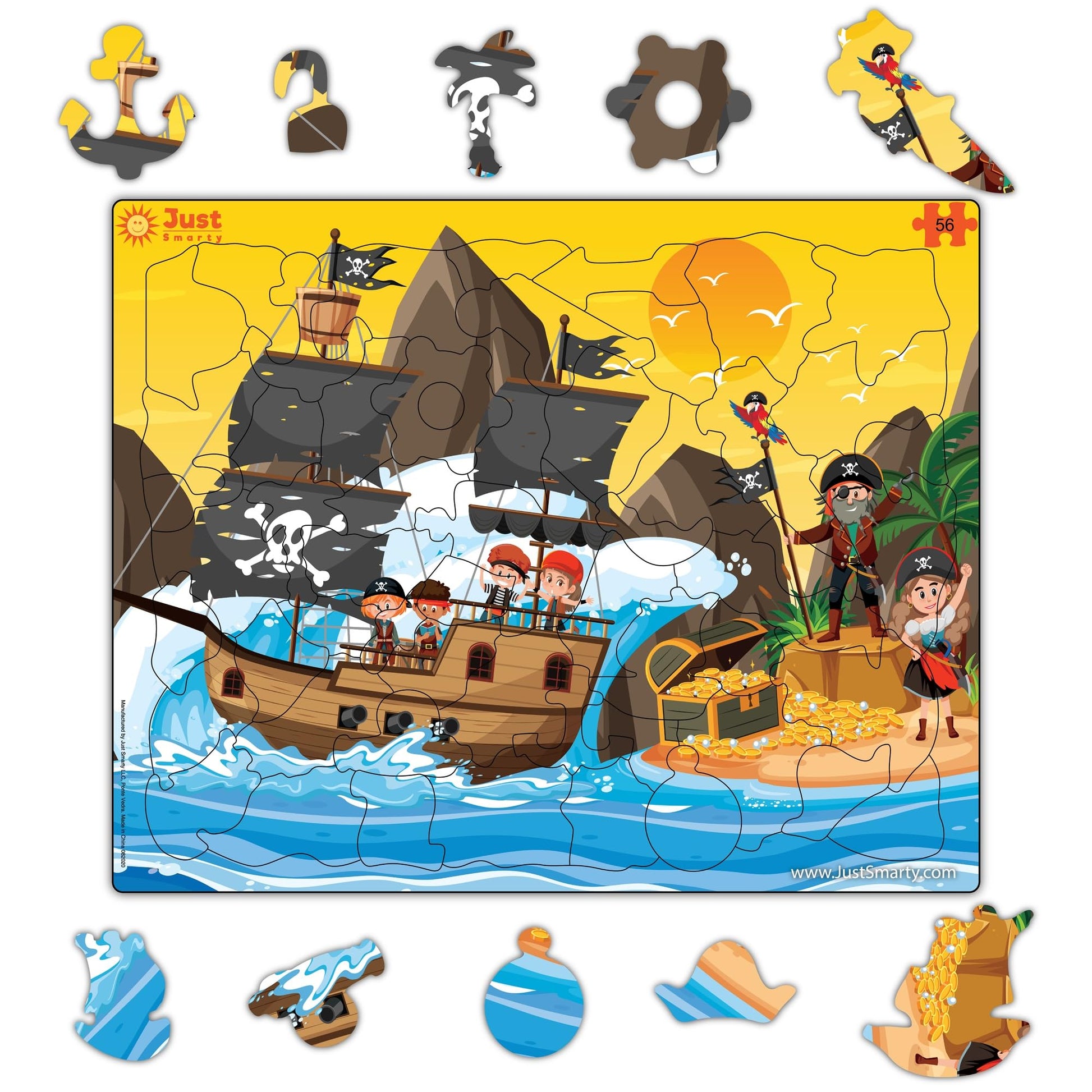 Just Smarty Pirates Puzzle for Boys and Girls, 56 Pieces