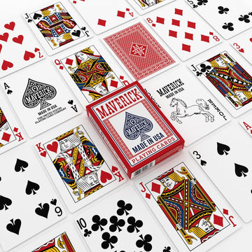 Maverick Playing Cards 12 Pack, Made in USA, New and Improved Quality, Standard Index, Red and Blue Decks, Bulk Playing Cards for Poker, Card Games