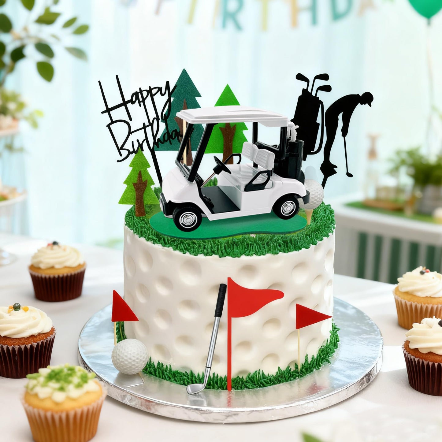 2026 New Golf Cake Decorations Golf Cart Cake Topper Decorations Golf Themed Supplies Mini Cart for Theme Party Supplies