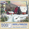 Bits and Pieces - Large 500 Piece Jigsaw Puzzle for Adults - ‘in The Still Light of Dawn’ Winter Jigsaw Puzzle by Artist Alan Giana, Completed Puzzle