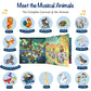 LITTLE MAESTRO Carnival of Animals by Saint-Saëns - The Complete Musical Suite, Musical Books for Toddlers, 28-Button Music Book, Musical Toys