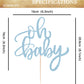EONNCNT Oh Baby Cake Topper - Light Blue Glitter Baby Shower Cake Decorating Supplies for Boys or Girls, Baby Shower Cake Topper for Gender Reveal