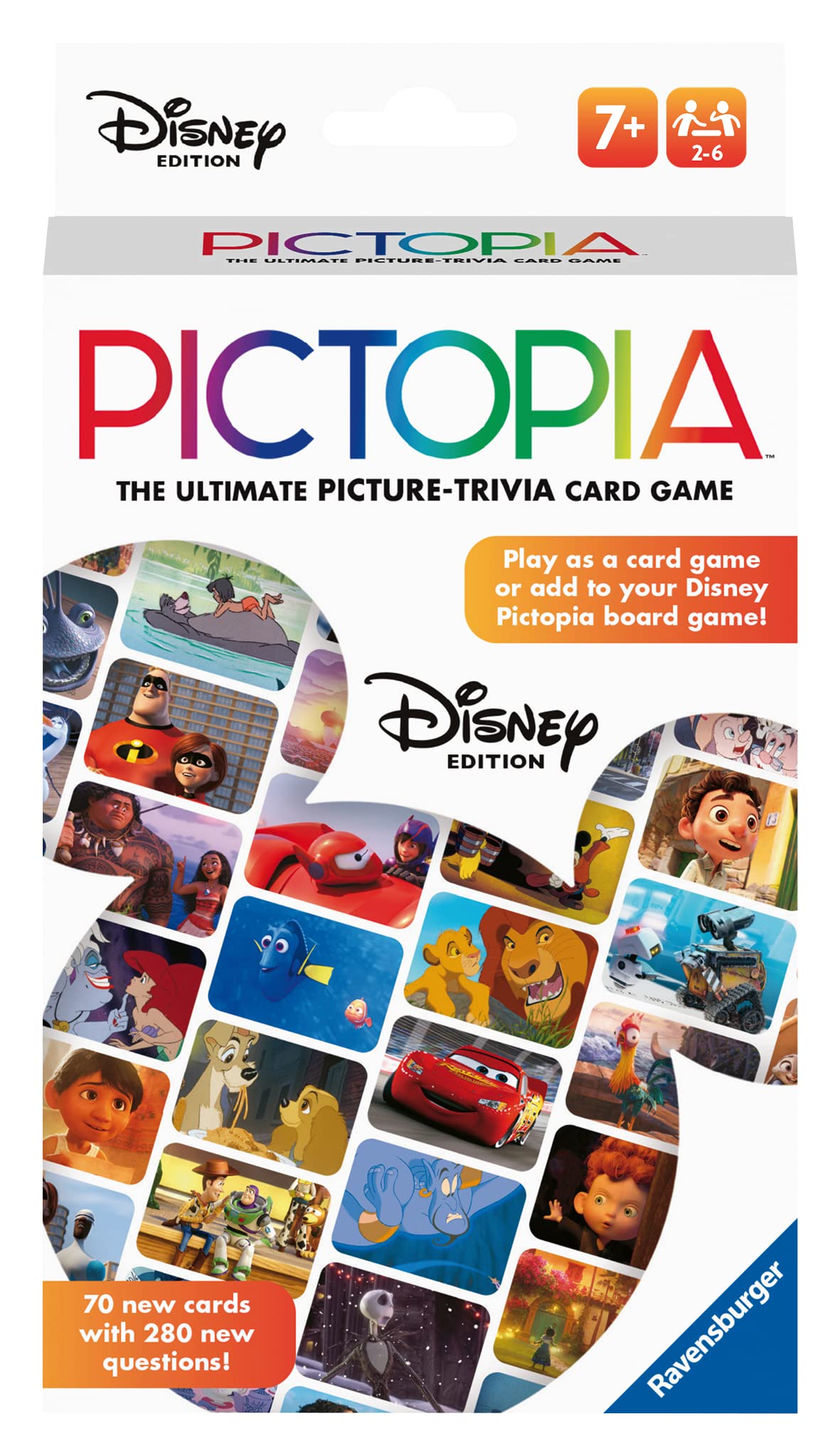 Ravensburger Disney World of Disney Pictopia Card Game - Travel-Sized Trivia Game for Kids and Adults | Educational Fun | Family Bonding Time | Ideal