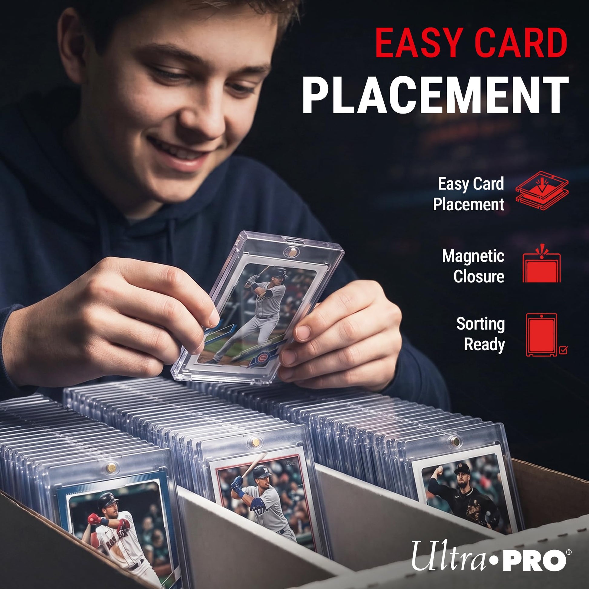 Ultra Pro ONE-TOUCH 75PT Magnetic Card Holder - Hard Plastic Trading Card Holder with UV Blocking - Clear Display for Standard Size 2.5" x 3.5"