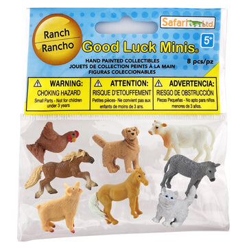 Safari Ltd. Good Luck Minis Ranch Fun Pack - 8 Mini Figurines or Ranch Animals - Educational Toy Figures for Kids Ages 5+