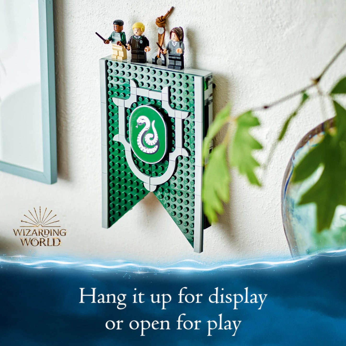 LEGO Harry Potter Slytherin House Banner Building Set 76410 - Hogwarts Castle Common Room Toy or Wall Display, Collectible Harry Potter Gift Idea for