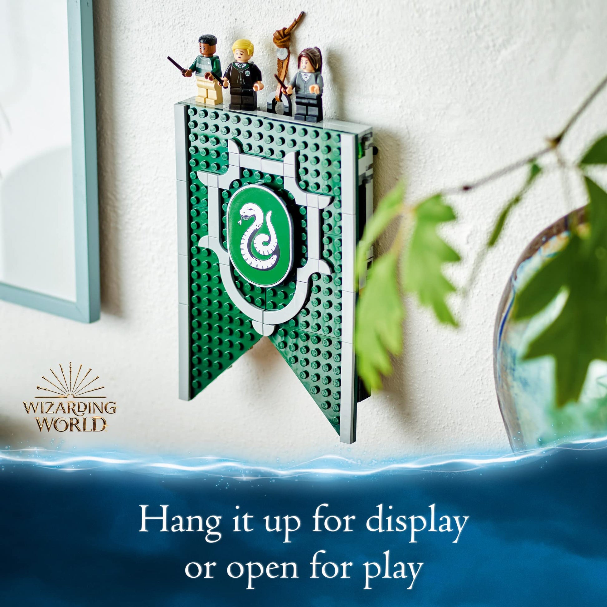 LEGO Harry Potter Slytherin House Banner Building Set 76410 - Hogwarts Castle Common Room Toy or Wall Display, Collectible Harry Potter Gift Idea for