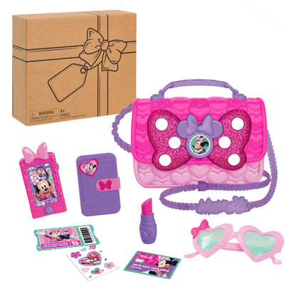 Disney Junior Minnie Mouse Bowfabulous Bag Set, 7-pieces, Dress Up and Pretend Play
