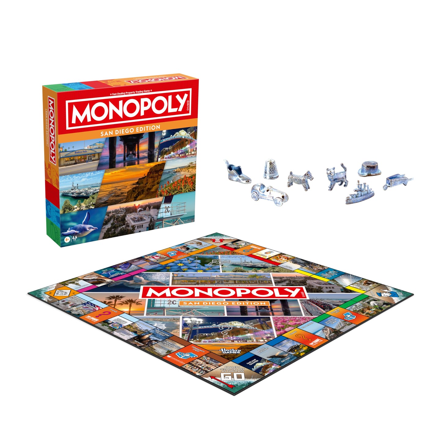 Monopoly Board Game - San Diego, CA Edition: 2-6 Players Family Board Games for Kids and Adults, Board Games for Kids 8 and Up, Great for Game Night