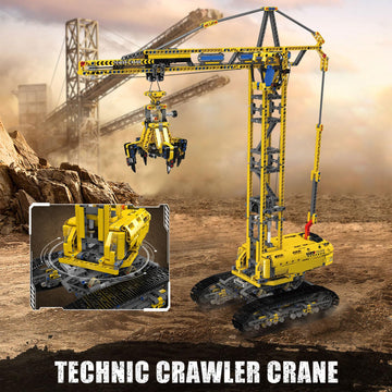Mould King 17059 Technology Tower Crane Fixture Building Blocks Kit, APP Remote Control Crane Toys, Heavy Crane Model Blocks Set with Motor Toy (1731