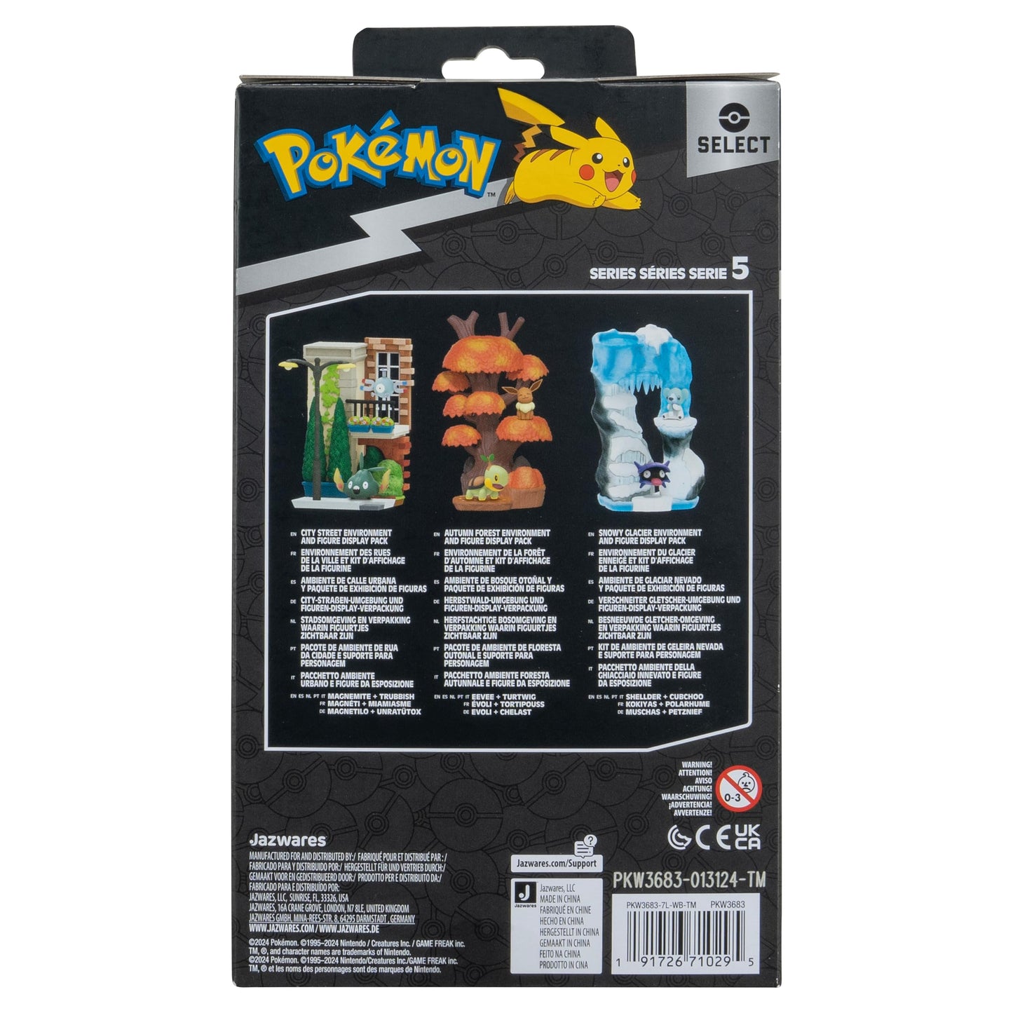 Jazwares Pokemon Autumn Forest Environment - 6-Inch Multi-Level Display Set with Two 2-inch Battle Figures