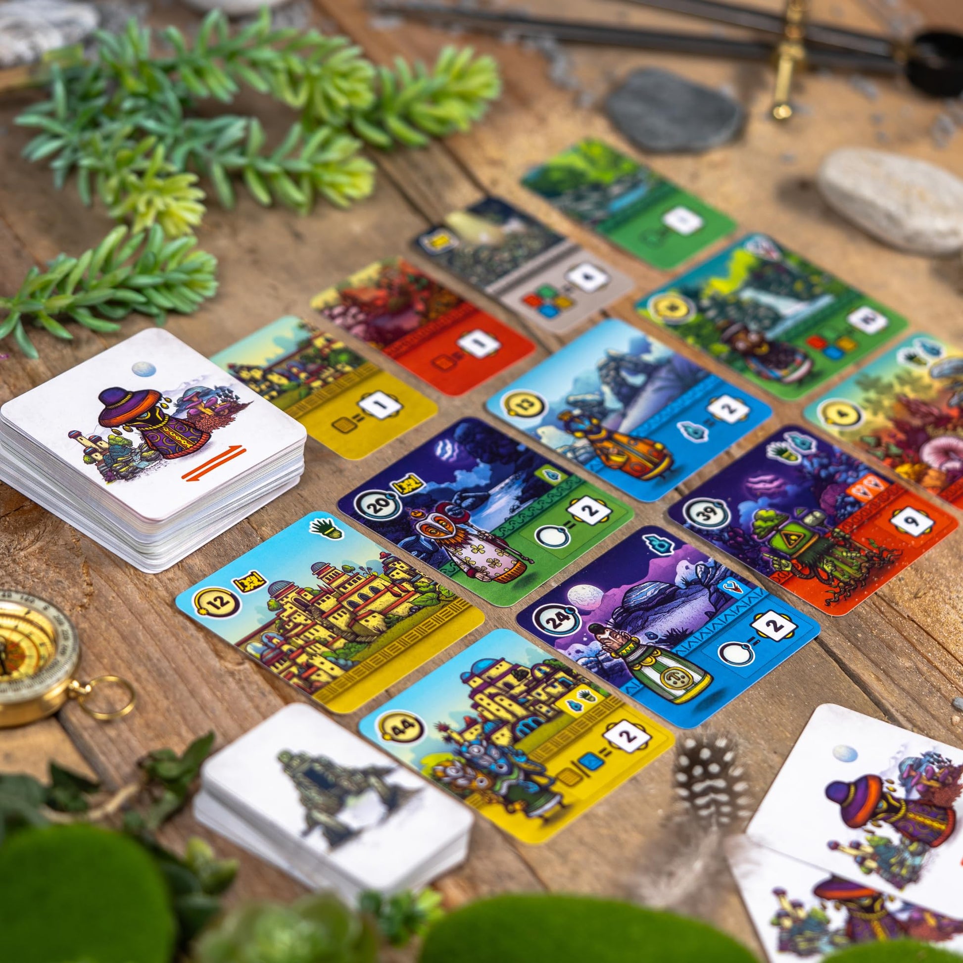 Pandasaurus Games Faraway Card Game - Explore Mysterious Alula! Strategic Region Building with Engaging Gameplay for Adventurers, Ages 10+, 2-6