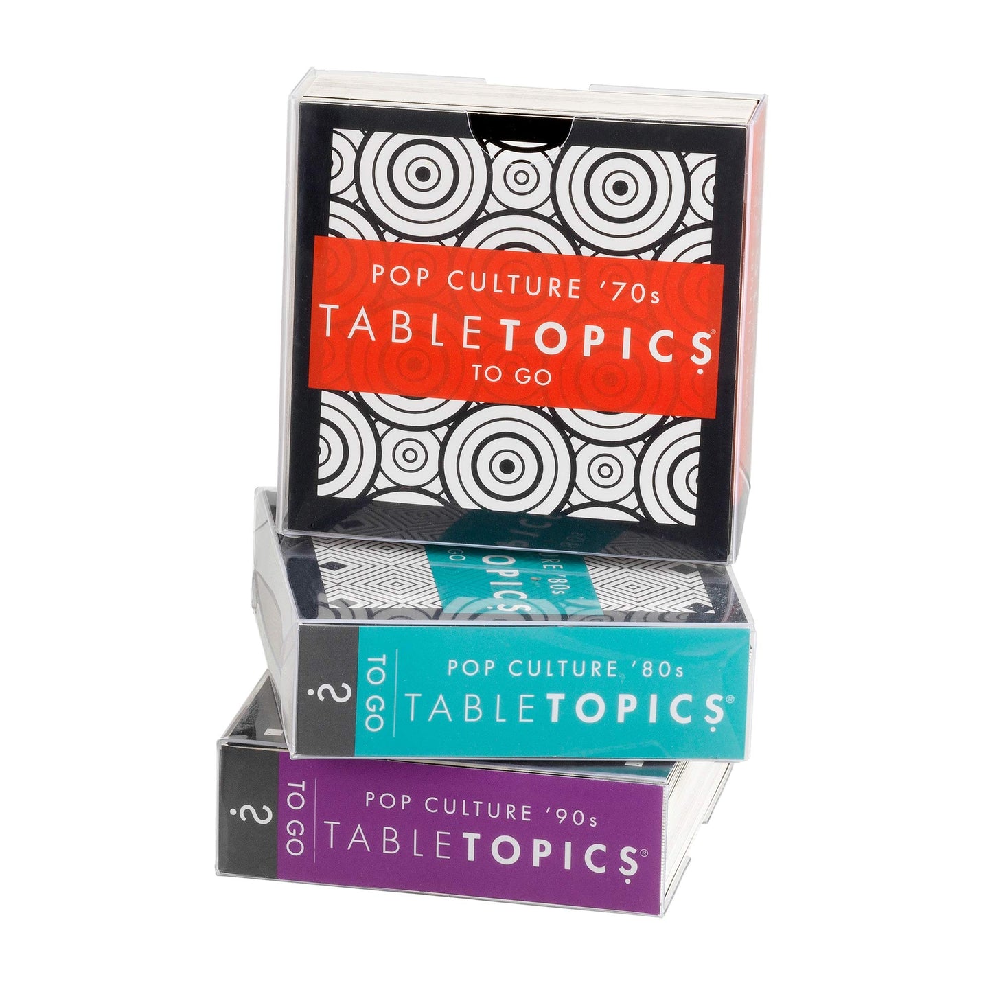 TableTopics Pop Culture Conversation Pack ’70s, ’80s, and ’90s - 120 Conversation Starter Cards, Themed Question Card Game to Play with Adult Friends
