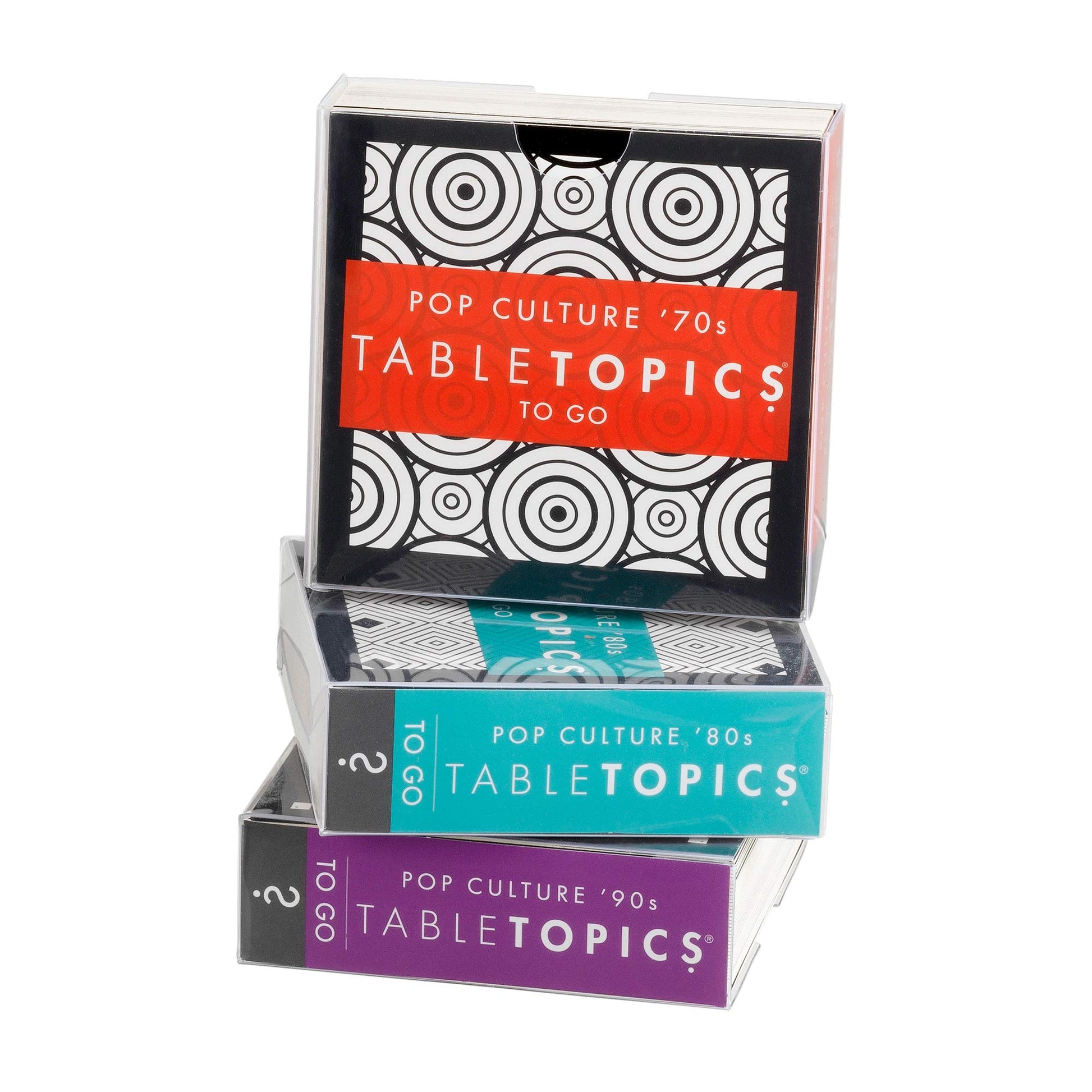 TableTopics Pop Culture Conversation Pack ’70s, ’80s, and ’90s - 120 Conversation Starter Cards, Themed Question Card Game to Play with Adult Friends