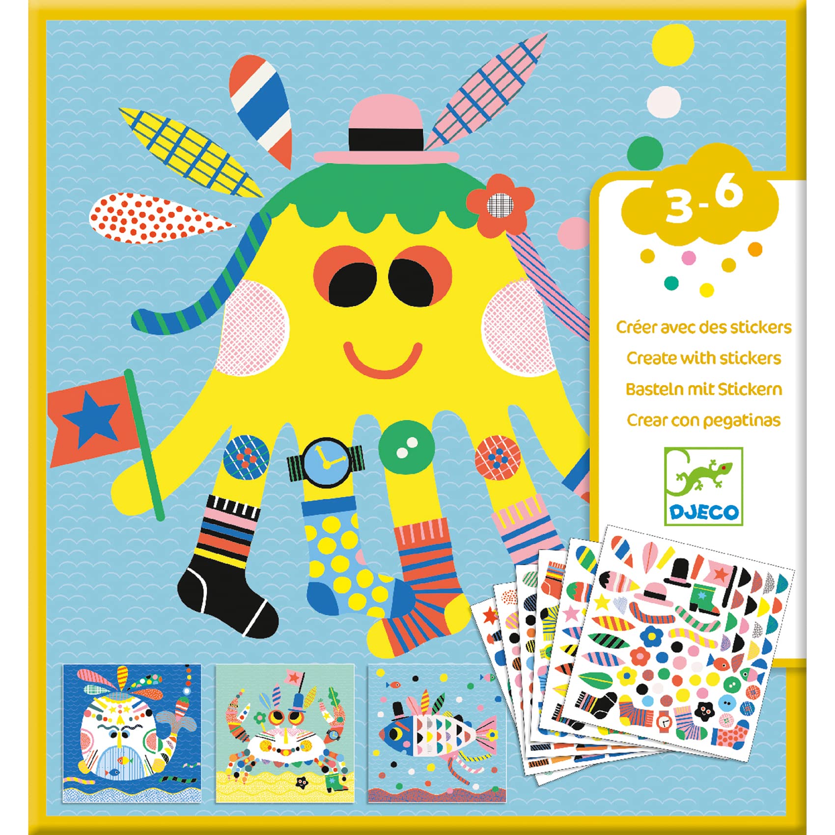 Create Sea Creatures with Stickers by Djeco