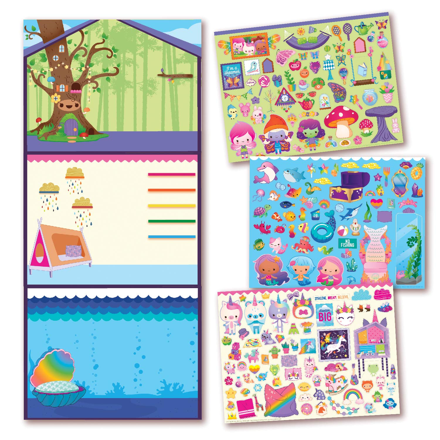 Craft-Tastic - Enchanted Sticker Playhouse - Wall-Sized Sticker Fun - Repositionable Stickers - for Ages 3+