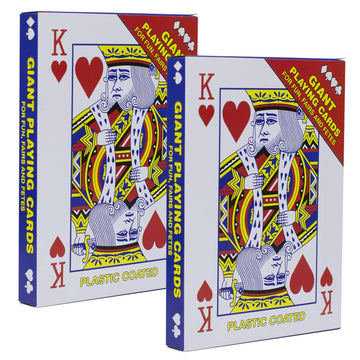 2 Pack Large Jumbo Playing Card Deck - 5x7 Inch Giant Poker Super Big Game Card Set Oversized Bridge Playing Cards Huge Magic Poker for Family Party