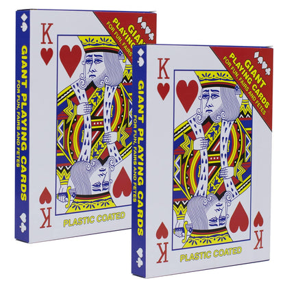 2 Pack Large Jumbo Playing Card Deck - 5x7 Inch Giant Poker Super Big Game Card Set Oversized Bridge Playing Cards Huge Magic Poker for Family Party