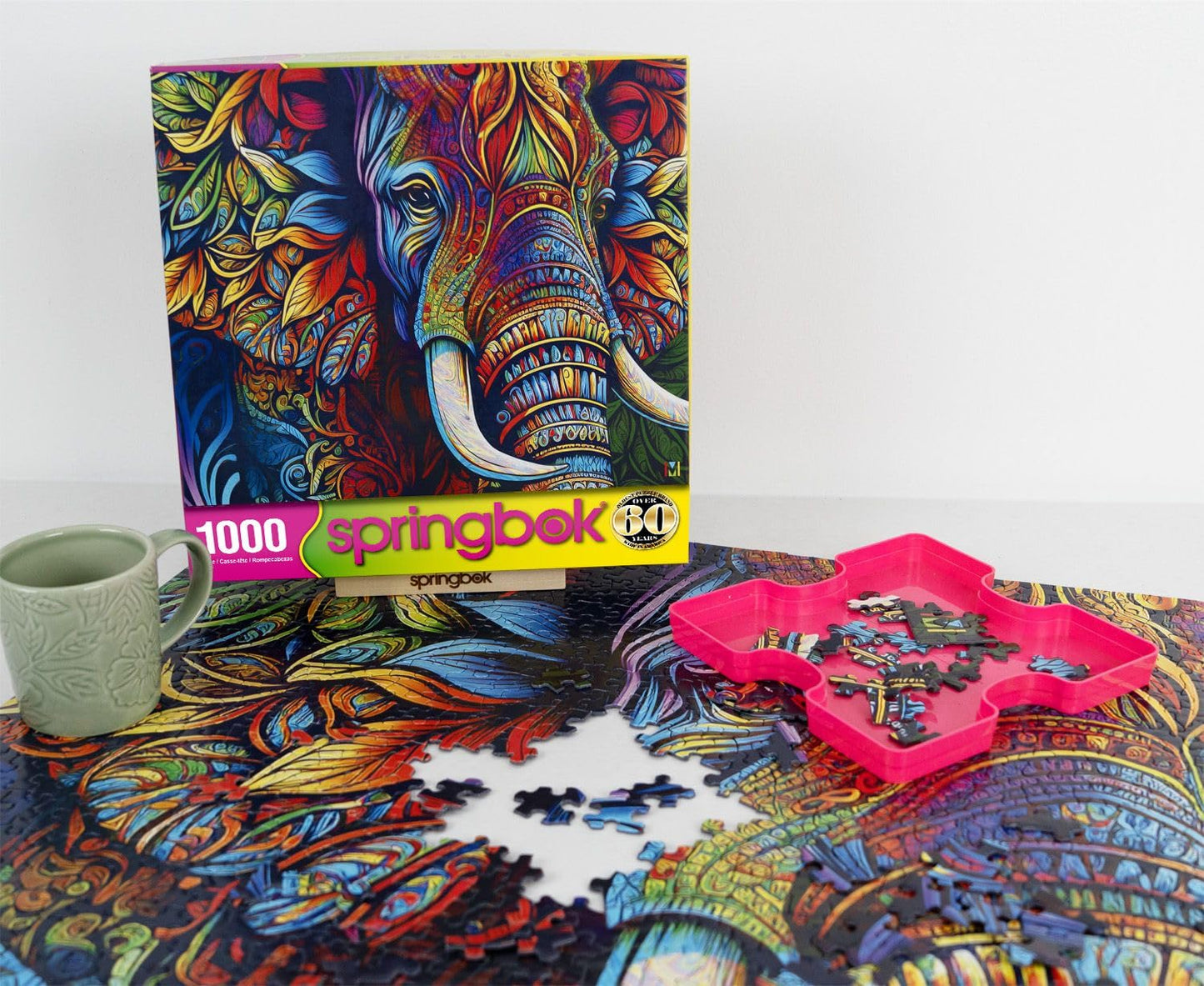 Springbok Elephant Mandala 1000 Piece Jigsaw Puzzle for Adults