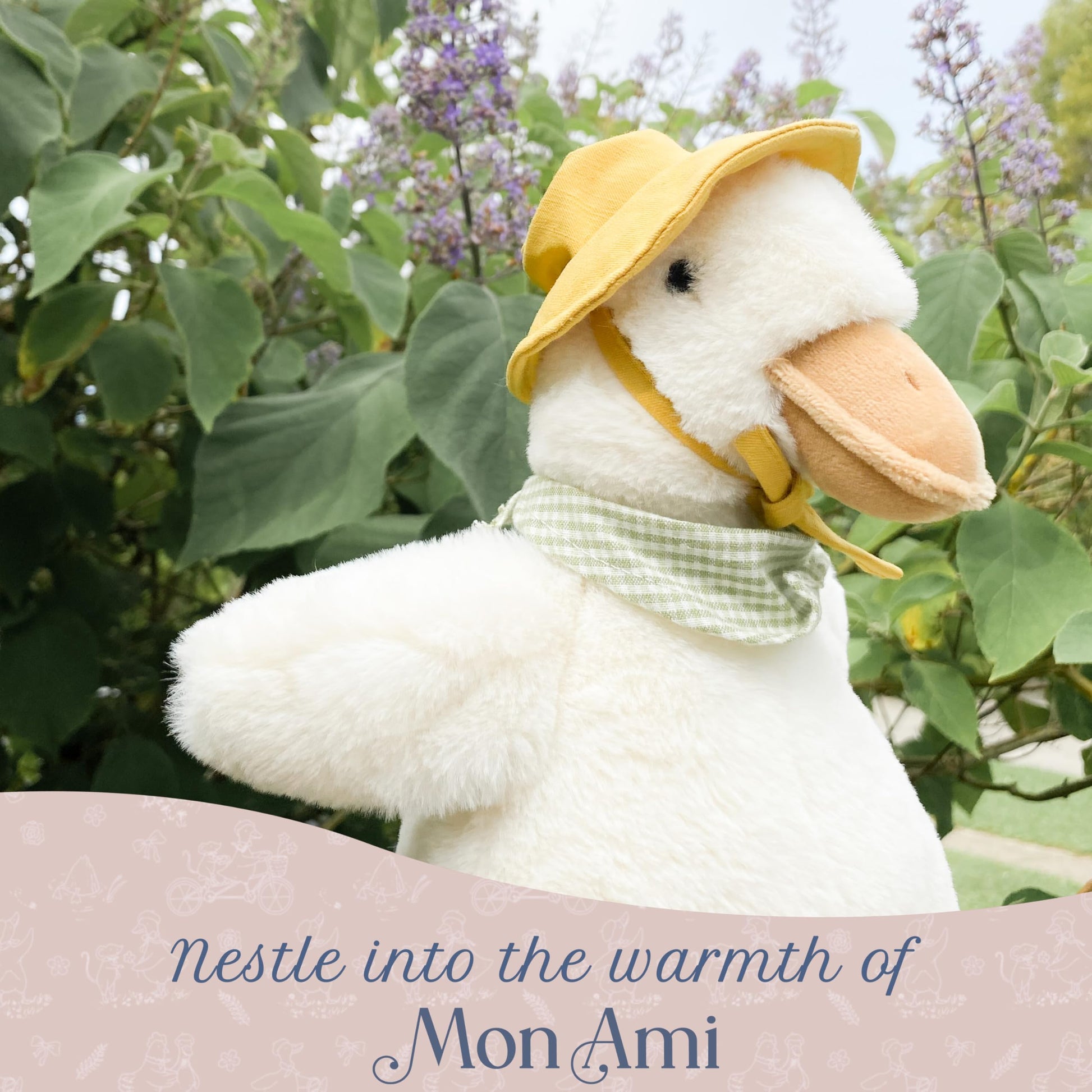 MON AMI Puddles The Duck 13-Inch Stuffed Animal, Soft Duck Plush Toy Gift